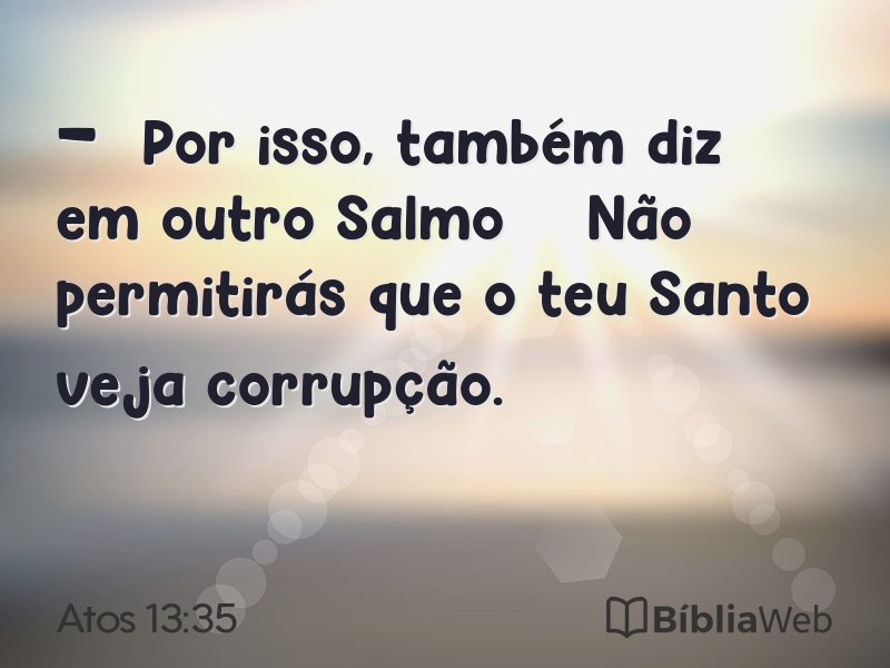 Atos 13:35 em imagem para compartilhar