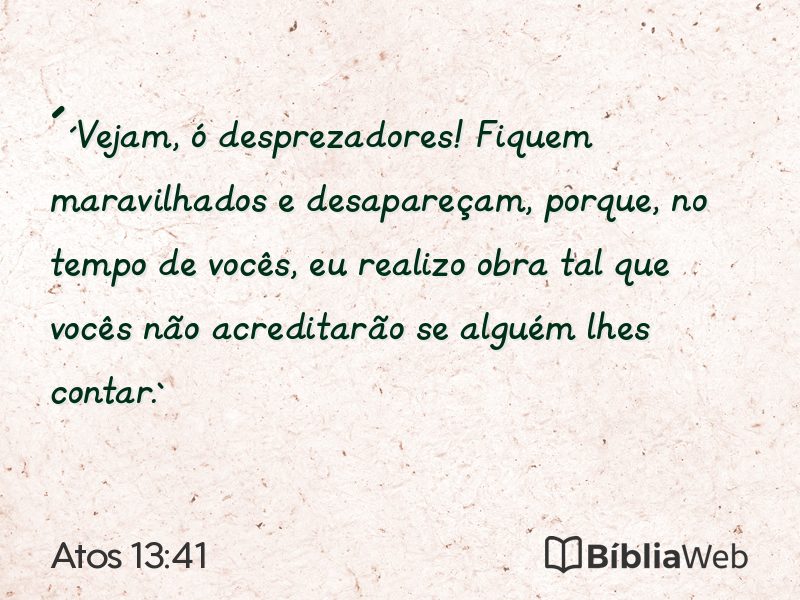 Atos 13:41 em imagem para compartilhar