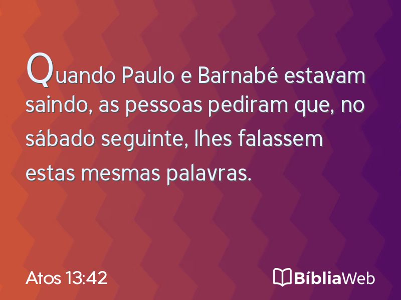 Atos 13:42 em imagem para compartilhar