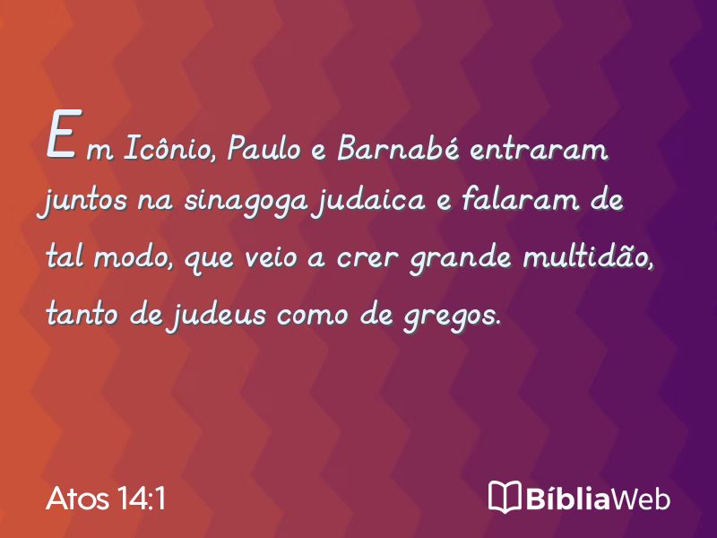 Atos 14:1 em imagem para compartilhar
