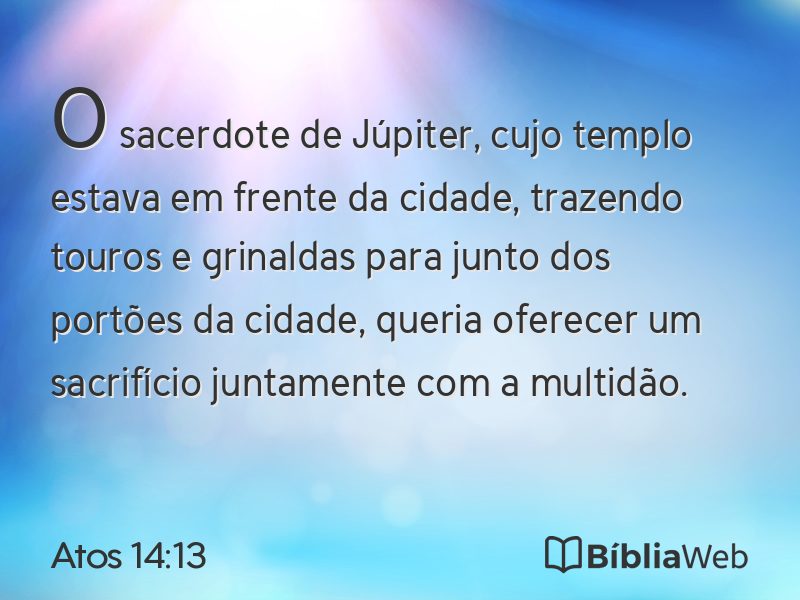 Atos 14:13 em imagem para compartilhar