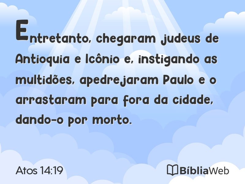 Atos 14:19 em imagem para compartilhar