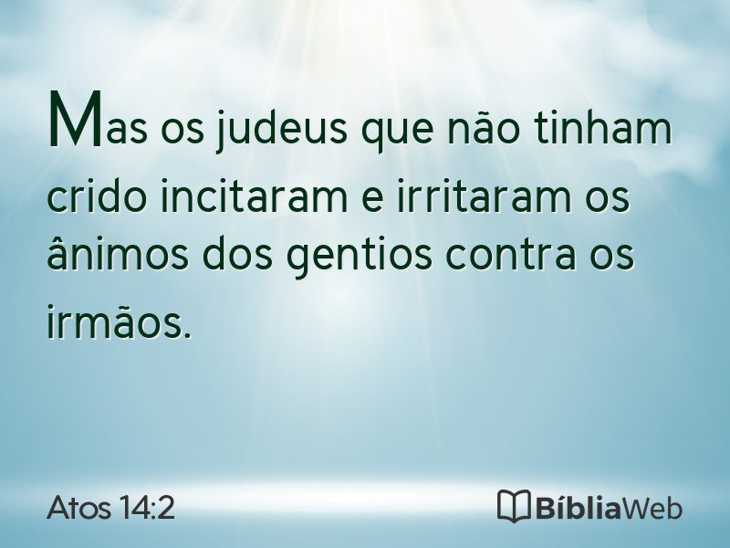 Atos 14:2 em imagem para compartilhar