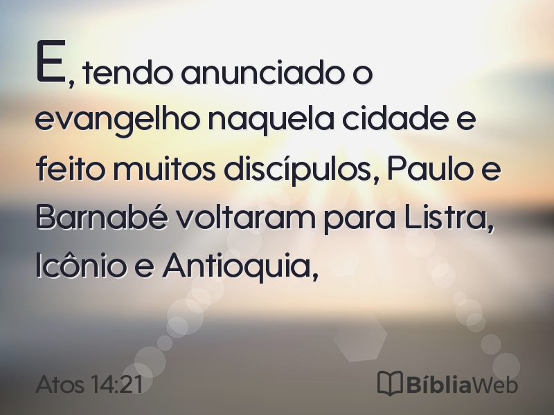 Atos 14:21 em imagem para compartilhar