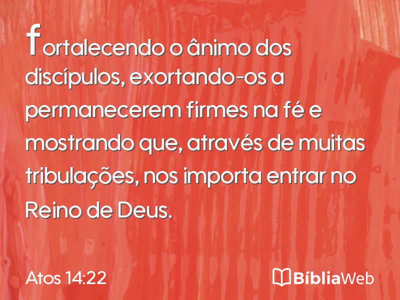 Atos 14:22 em imagem para compartilhar