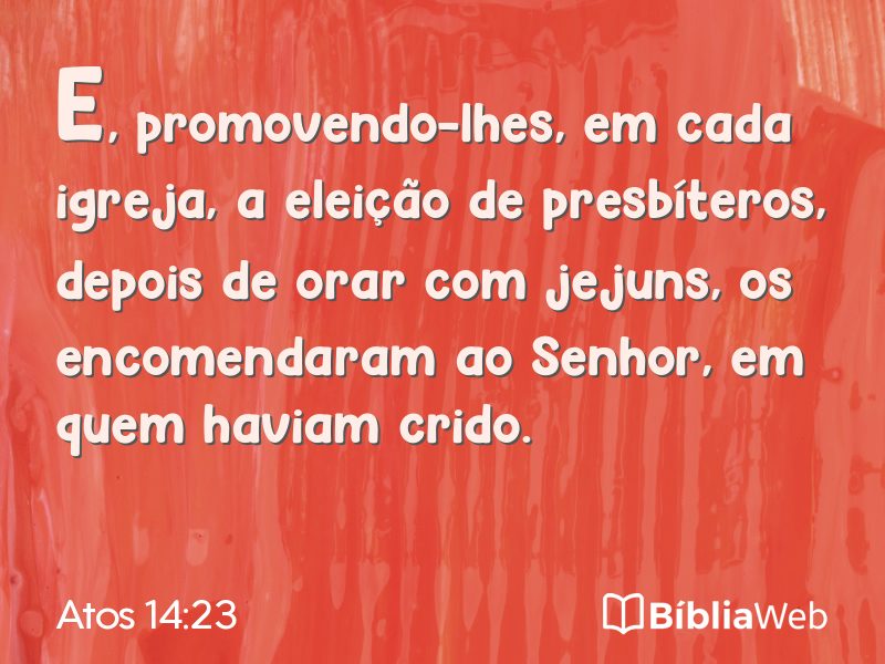 Atos 14:23 em imagem para compartilhar