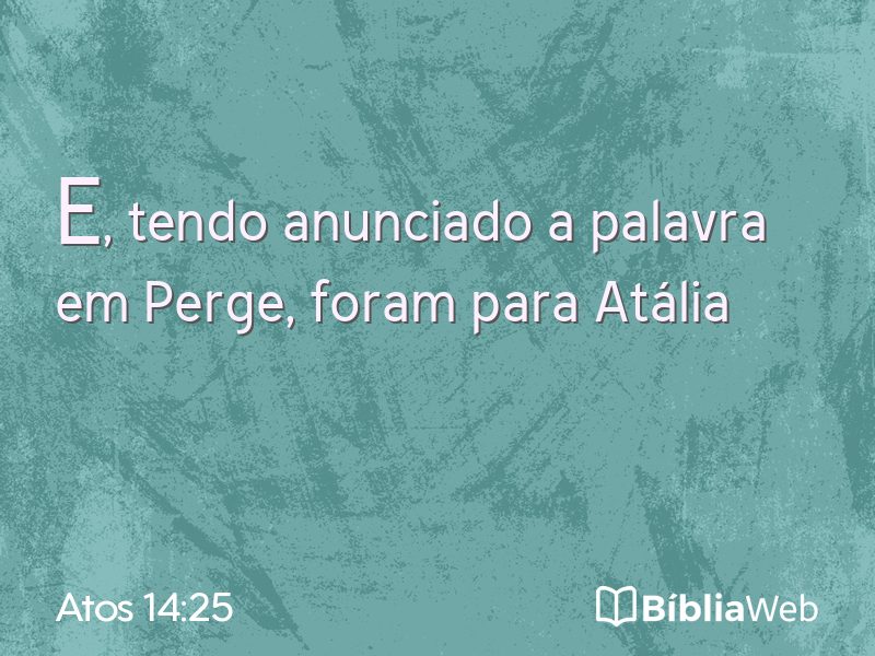 Atos 14:25 em imagem para compartilhar