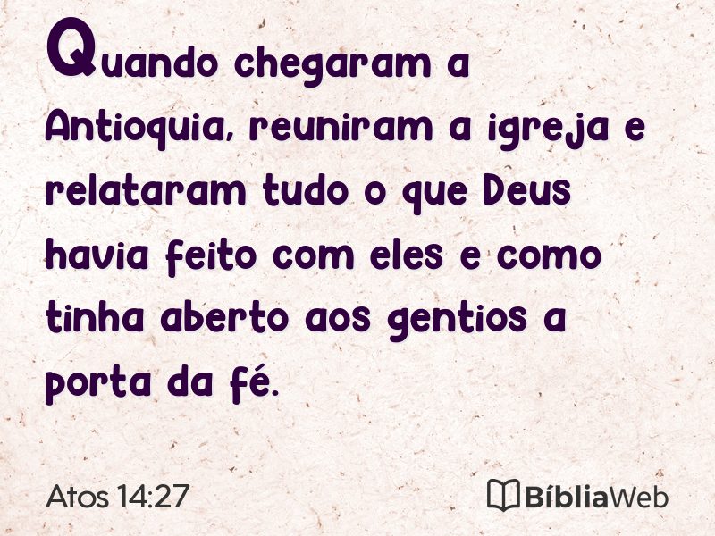 Atos 14:27 em imagem para compartilhar