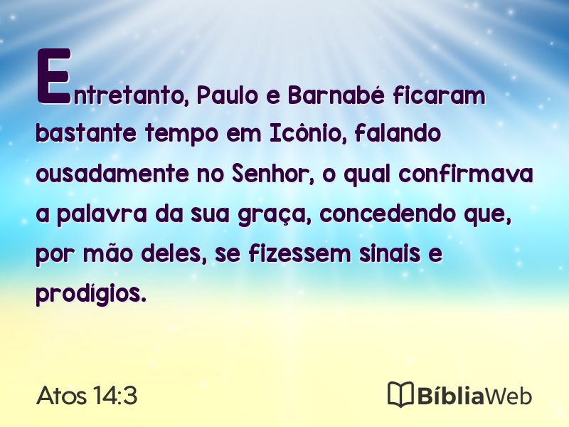Atos 14:3 em imagem para compartilhar