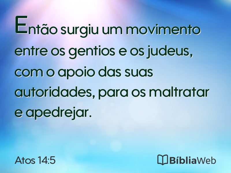 Atos 14:5 em imagem para compartilhar