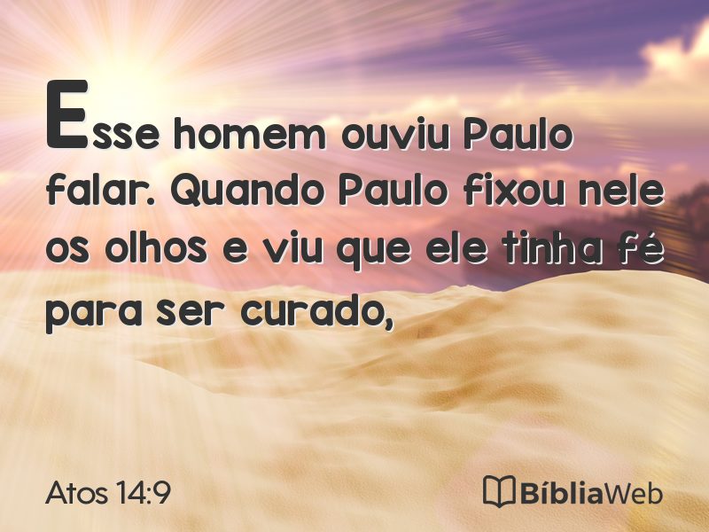 Atos 14:9 em imagem para compartilhar