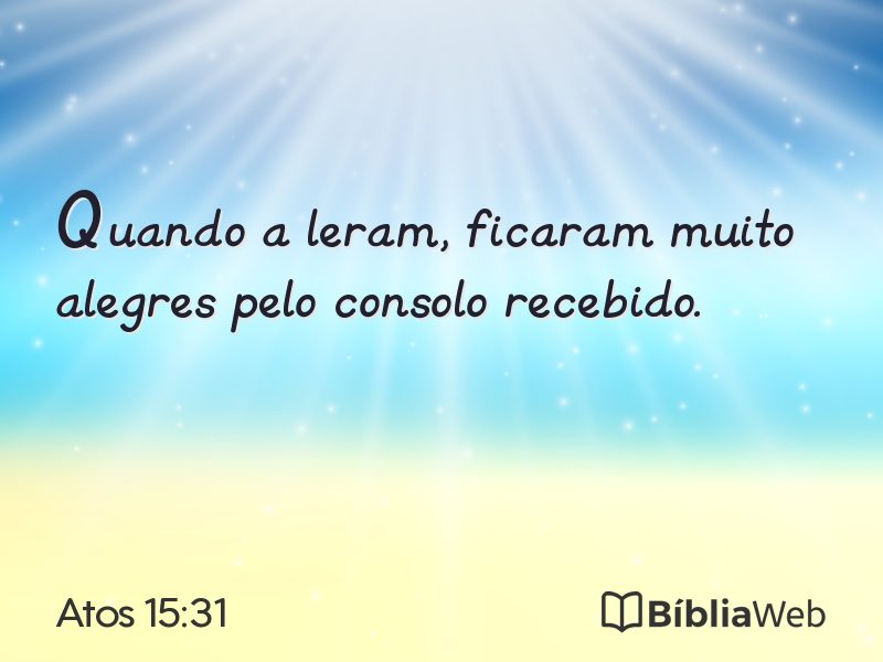 Atos 15:31 em imagem para compartilhar