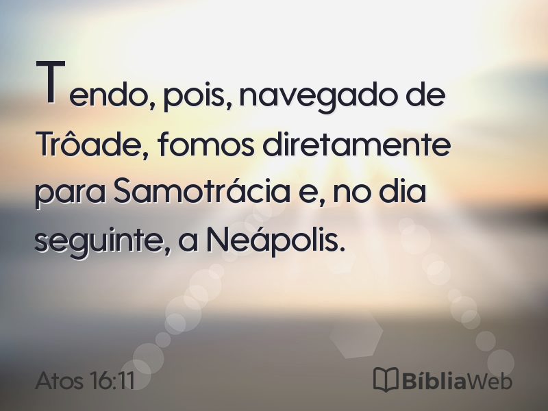 Atos 16:11 em imagem para compartilhar