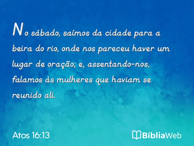 Atos 16:13 em imagem para compartilhar