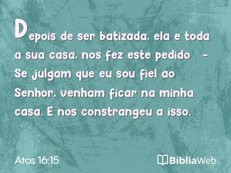 Atos 16:15 em imagem para compartilhar