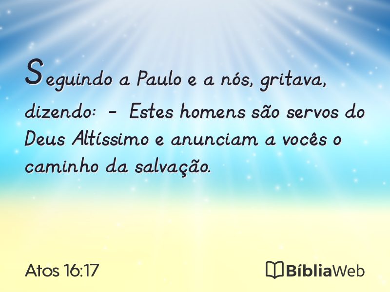 Atos 16:17 em imagem para compartilhar