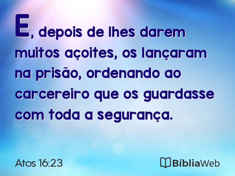 Atos 16:23 em imagem para compartilhar