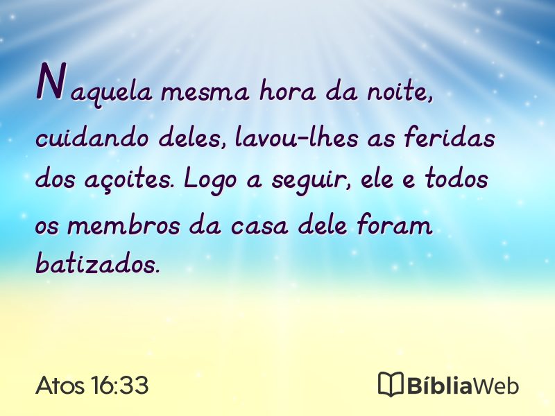 Atos 16:33 em imagem para compartilhar