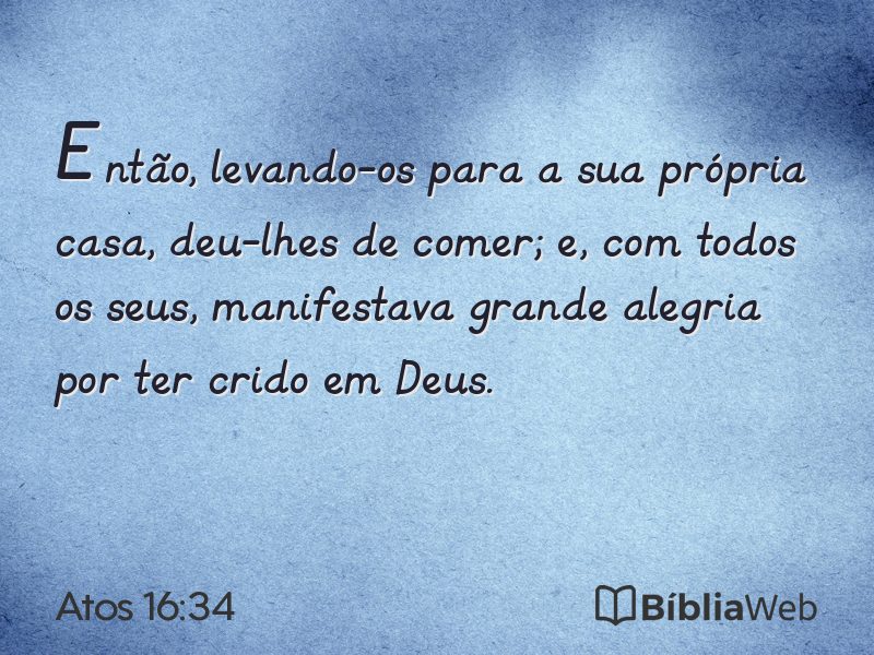 Atos 16:34 em imagem para compartilhar