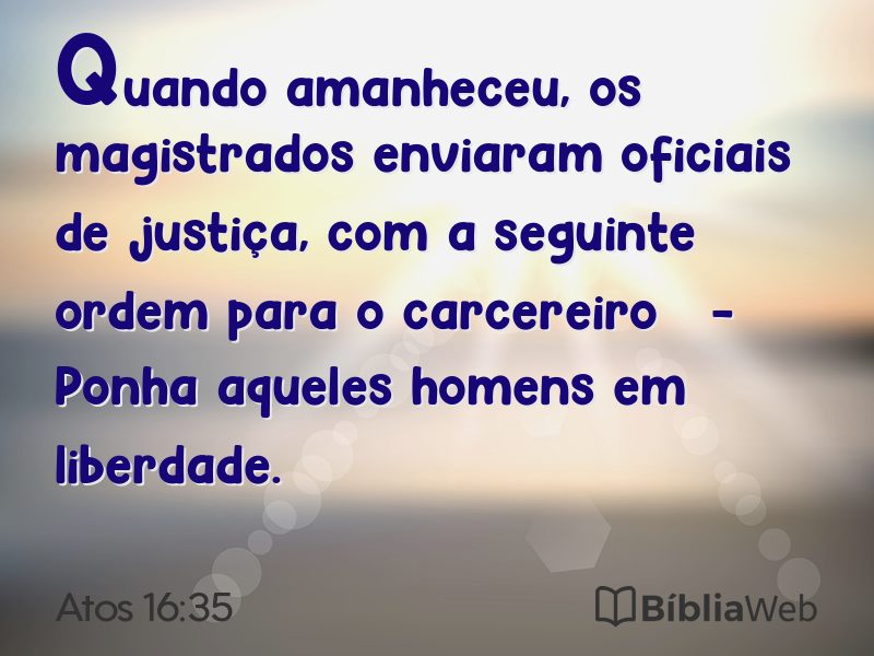 Atos 16:35 em imagem para compartilhar