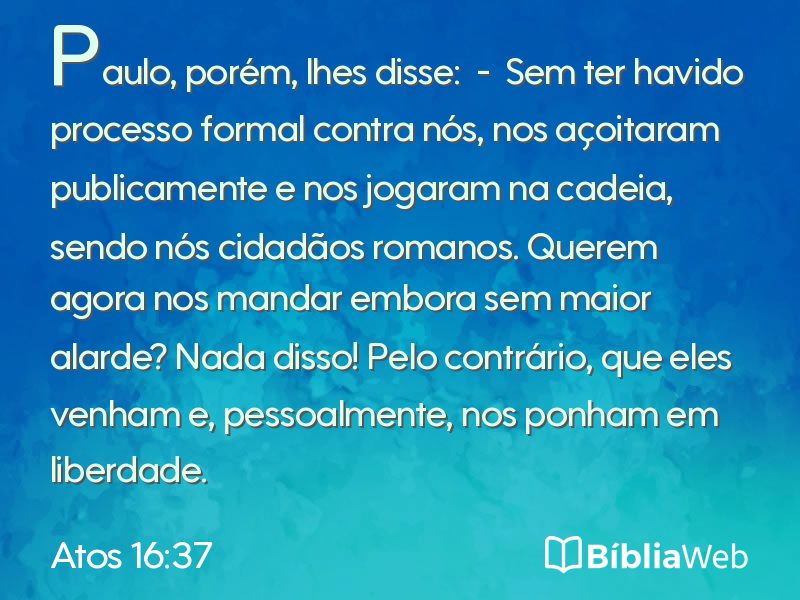Atos 16:37 em imagem para compartilhar