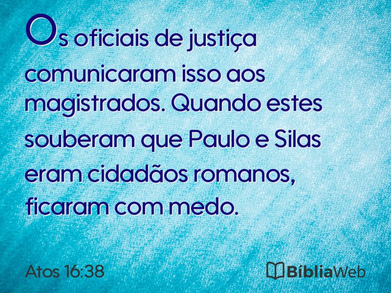 Atos 16:38 em imagem para compartilhar
