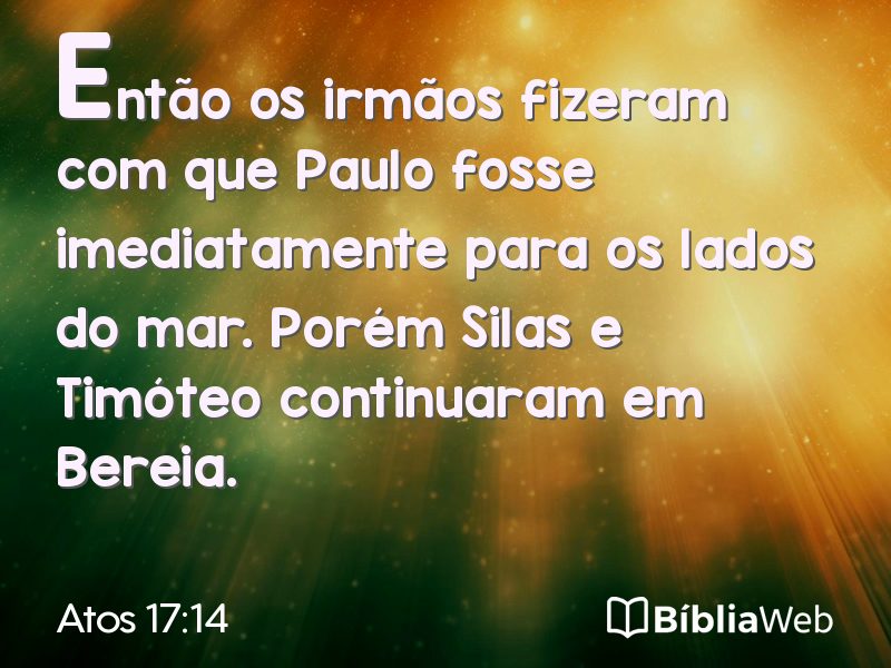 Atos 17:14 em imagem para compartilhar