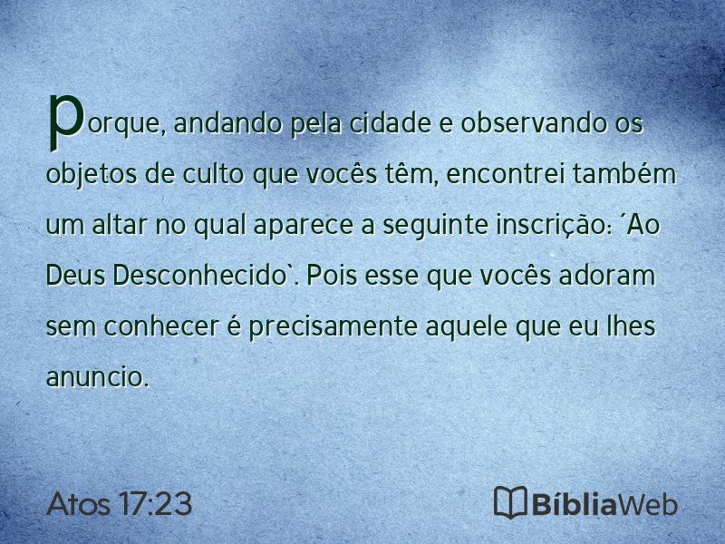 Atos 17:23 em imagem para compartilhar