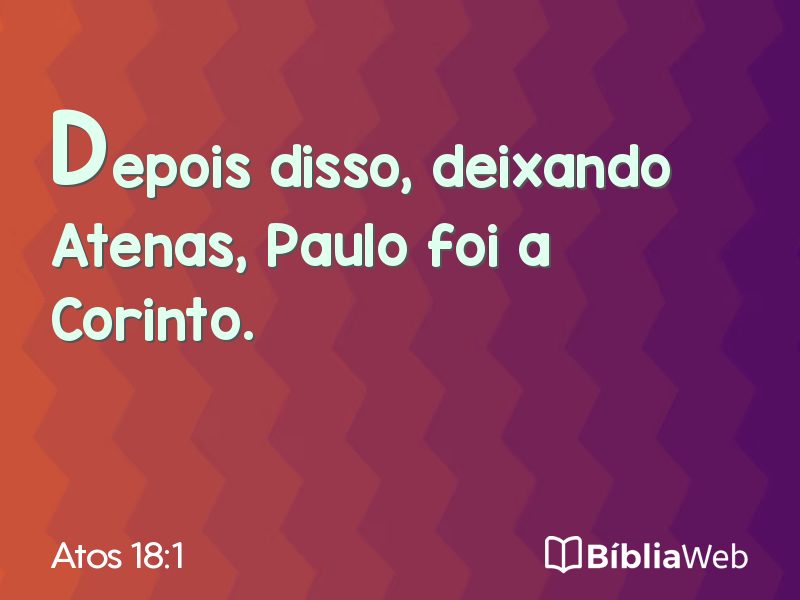 Atos 18:1 em imagem para compartilhar