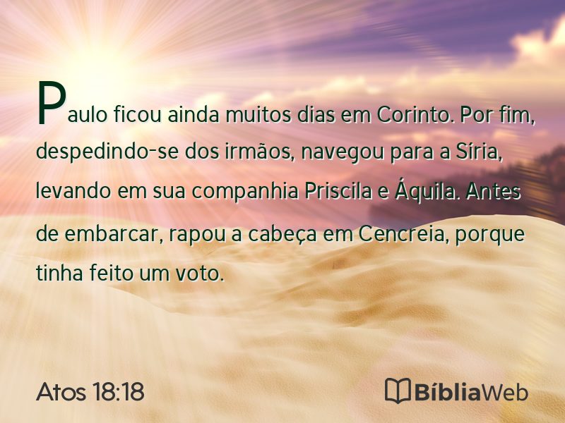 Atos 18:18 em imagem para compartilhar