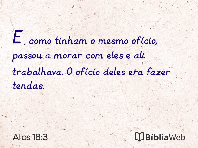 Atos 18:3 em imagem para compartilhar