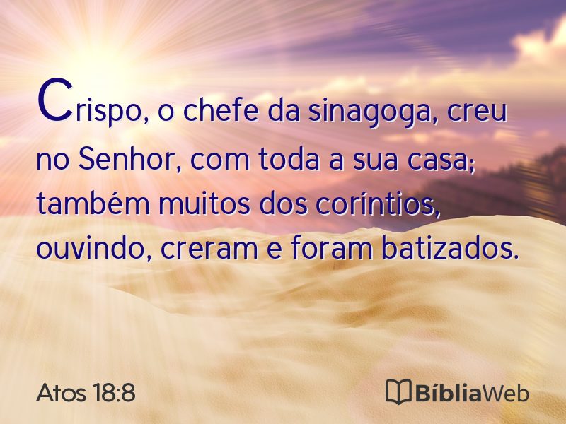 Atos 18:8 em imagem para compartilhar