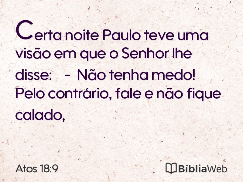 Atos 18:9 em imagem para compartilhar