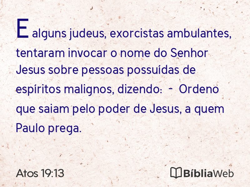 Atos 19:13 em imagem para compartilhar