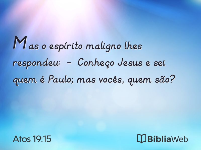 Atos 19:15 em imagem para compartilhar