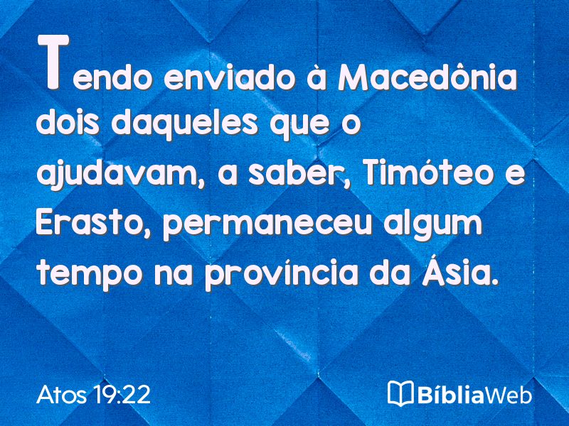 Atos 19:22 em imagem para compartilhar