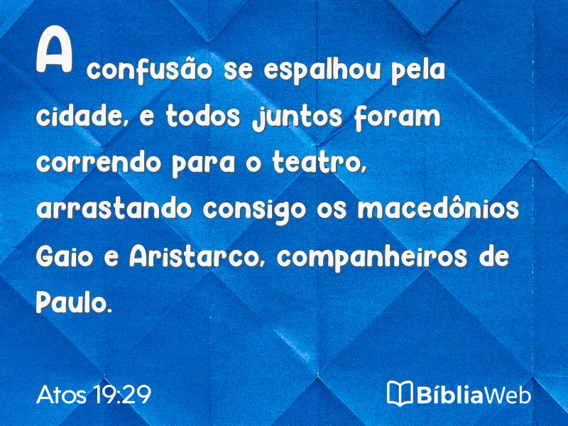Atos 19:29 em imagem para compartilhar