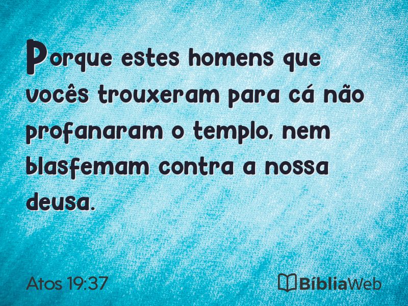 Atos 19:37 em imagem para compartilhar