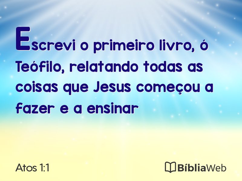 Atos 1:1 em imagem para compartilhar