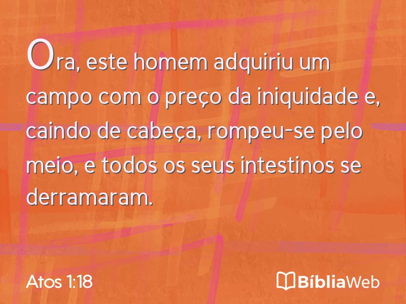 Atos 1:18 em imagem para compartilhar