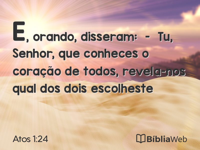 Atos 1:24 em imagem para compartilhar