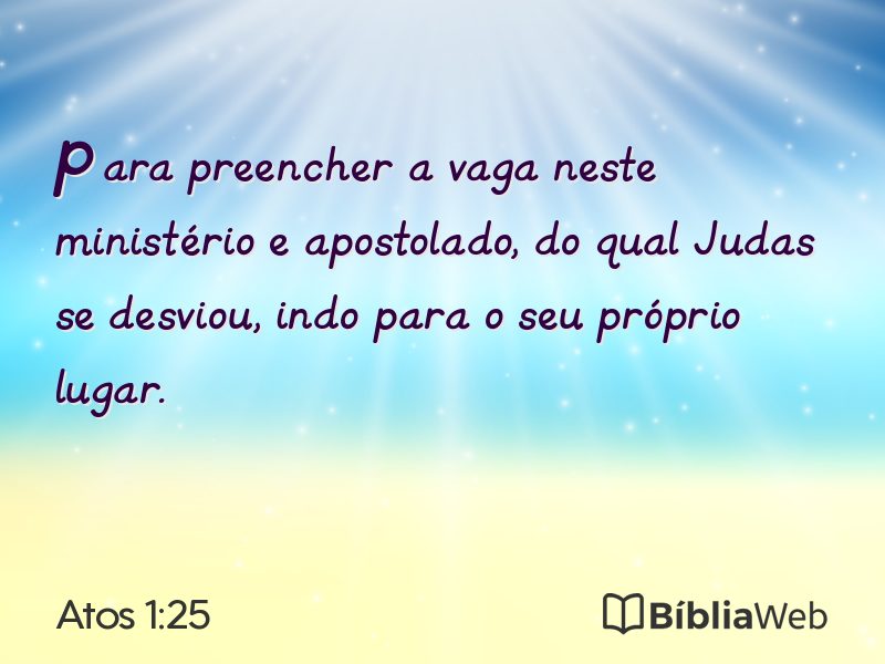 Atos 1:25 em imagem para compartilhar
