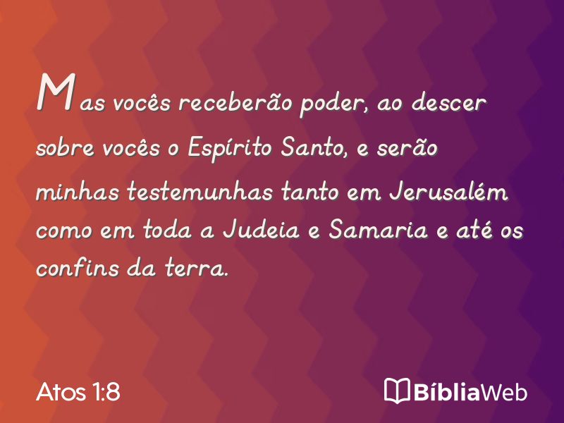 Atos 1:8 em imagem para compartilhar