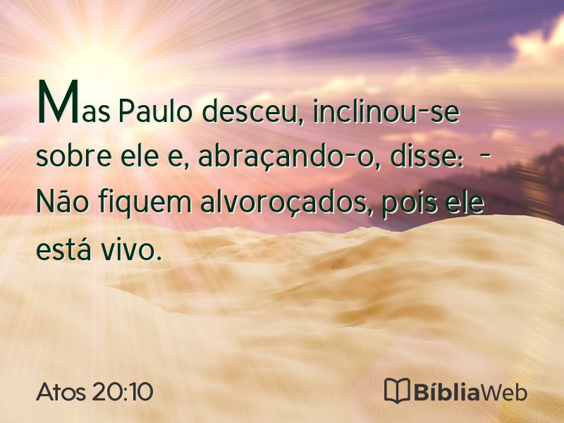 Atos 20:10 em imagem para compartilhar