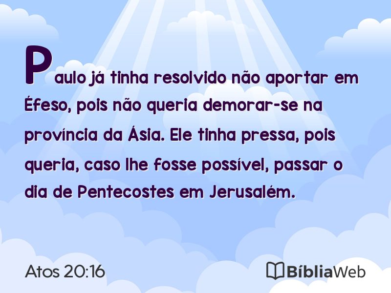 Atos 20:16 em imagem para compartilhar