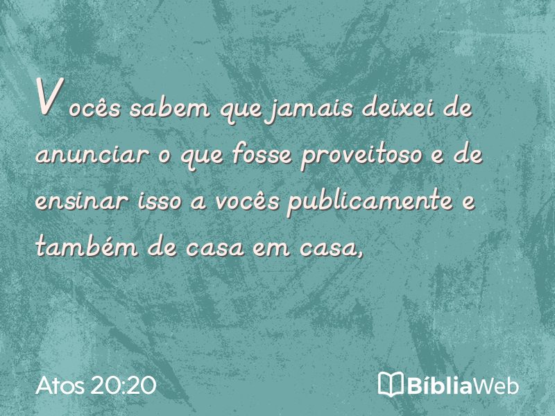 Atos 20:20 em imagem para compartilhar