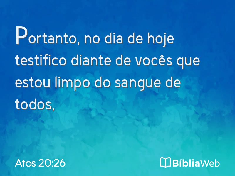Atos 20:26 em imagem para compartilhar