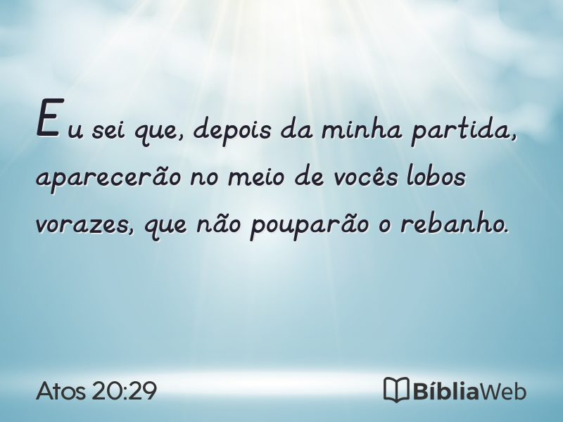 Atos 20:29 em imagem para compartilhar