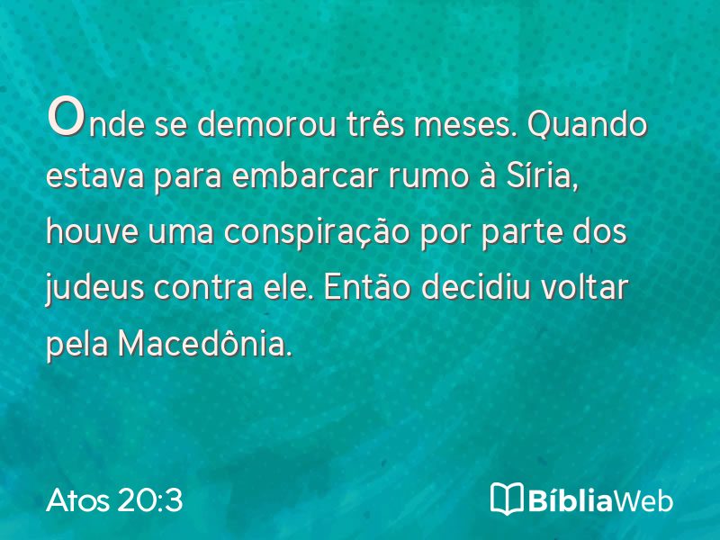 Atos 20:3 em imagem para compartilhar