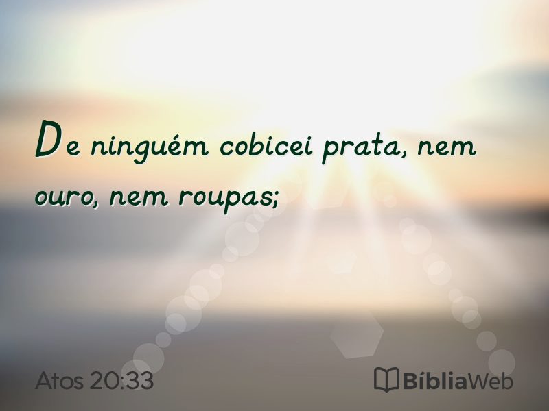 Atos 20:33 em imagem para compartilhar